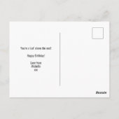 Grappige verjaardagswens voor een grasmaaier-liefh briefkaart (Achterkant)