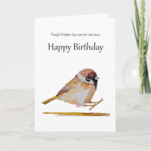 Grappige verjaardagswensen Cute Mus Vogel