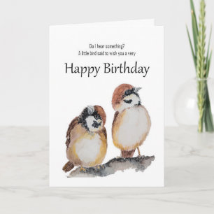 Grappige verjaardagswensen Cute Mus Vogel Kaart