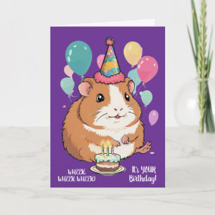 Grappige verjaardagswensen voor cavia's van huisdi kaart