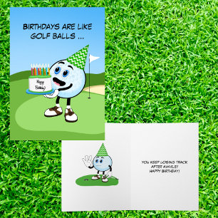 Grappige verjaardagswensen voor golfballen kaart