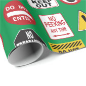 Grappige verkeersbordstop Voer geen waarschuwingen Cadeaupapier (Rol Hoek)