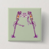 Grappige verkeerslichten vierkante button 5,1 cm (Voorkant)