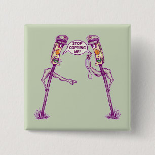 Grappige verkeerslichten vierkante button 5,1 cm