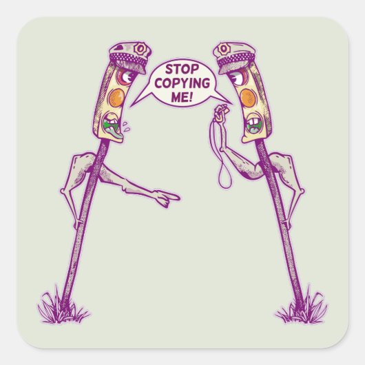 Grappige verkeerslichten vierkante sticker (Voorkant)
