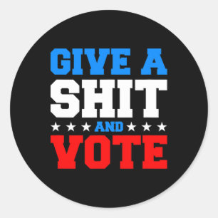 Grappige verkiezingen - Geef een stem en stem Ronde Sticker