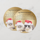 Grappige Verlanglijst van Katten voor Kerstman Ker Feestdagenkaart (Voorkant / Achterkant)