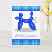 Grappige Verlate Verjaardag voor Opa, Poedel Fart Kaart (Gele Bloem)