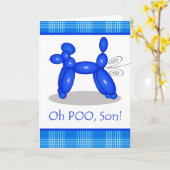 Grappige Verlate Verjaardag voor Zoon, Poedel Fart Kaart (Gele Bloem)