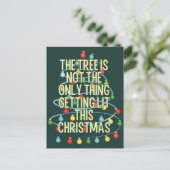 Grappige verlichte kerstboom feestdagenkaart (Staand voorkant)
