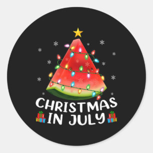 Grappige Verlichting Watermeloen Kerstboom Zomer K Ronde Sticker