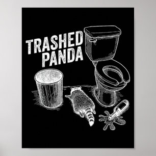 Grappige Verlopen Panda Dronken Wasbeer Meme Alcoh Poster