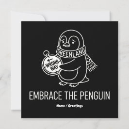 Grappige Verloren Groenlandse Pinguïn Omhelst de V Kaart