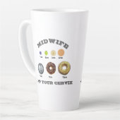 Grappige verloskundige "bij je baarmoederhals" cm  latte mok (Linkerhoek)