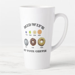 Grappige verloskundige "bij je baarmoederhals" cm latte mok