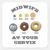 Grappige verloskundige "bij je baarmoederhals" cm  vierkante sticker (Voorkant)