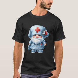 Grappige verloskundige kabouter in vintage verplee t-shirt