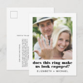 Grappige verlovingsfoto aankondigingskaart (Voorkant / Achterkant)