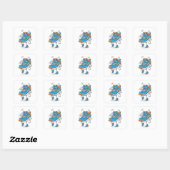 Grappige Vermoeide Hardloopschoen Cartoon Kunst St Vierkante Sticker (Vel)
