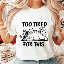 Grappige Vermoeide Kat met Zonnebril Sassy Dames T-shirt