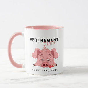 Grappige Vermoeide Knorretje Pensioen Tijd Roze Mok