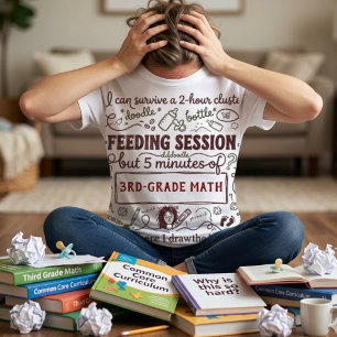 Grappige Vermoeide Moeder Gepersonaliseerde School Tri-Blend Shirt