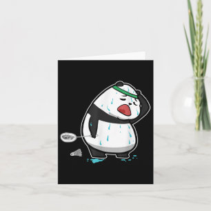 Grappige Vermoeide Panda Speelt Badminton  Kaart