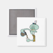 Grappige Vermoeide Squidward die Koffie Ongezochte Magneet (Voorkant / Achterkant)