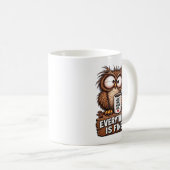 Grappige Vermoeide Uil Koffie Koffiemok (Voorkant rechts)