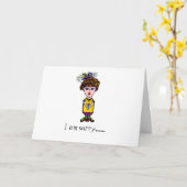 Grappige verontschuldigingskaart met schattig meis kaart (Gele Bloem)