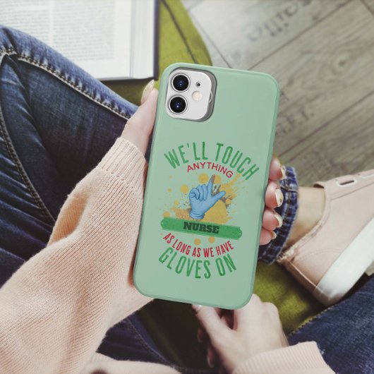 Grappige verpleegkundige handschoen op maat (medis Case-Mate iPhone case