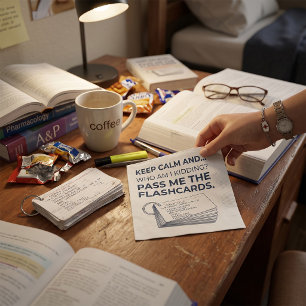 Grappige Verpleegkundige Student Studeer Flashcard Servet