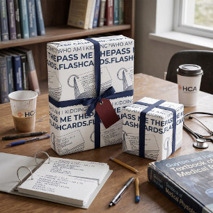 Grappige Verpleegkundige Student Studie Flashcards Cadeaupapier