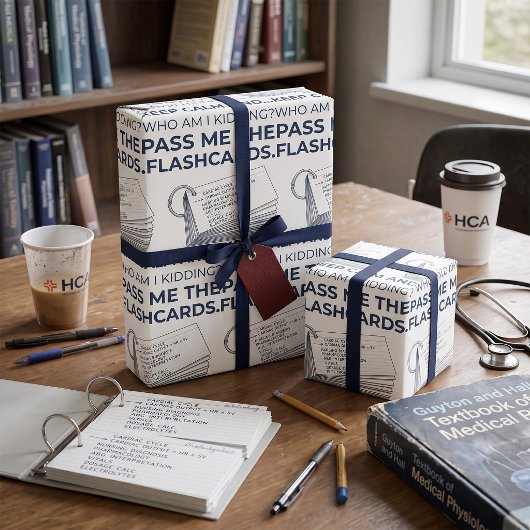 Grappige Verpleegkundige Student Studie Flashcards Cadeaupapier