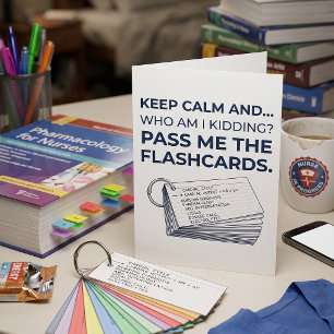 Grappige verpleegkundige student studie flashcards kaart