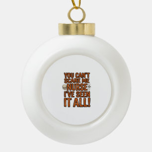 Grappige Verpleegster Alles Gezien Vintage Hallowe Keramische Bal Ornament