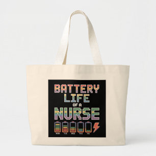 Grappige Verpleegster Batterij Levensduur Citaat K Grote Tote Bag