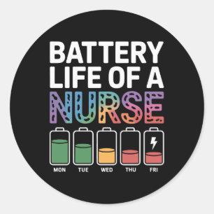 Grappige Verpleegster Batterij Levensduur Citaat K Ronde Sticker
