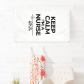 Grappige Verpleegster Blijf Kalm Vintage Gravure S Spandoek (Insitu)