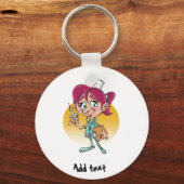 Grappige verpleegster cartoon gepersonaliseerd sleutelhanger (Voorkant)