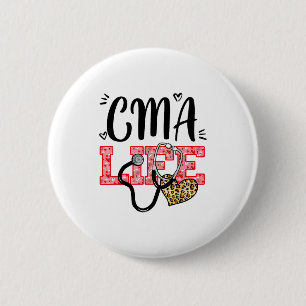 Grappige verpleegster Cma Leven Luipaard Stethosco Ronde Button 5,7 Cm