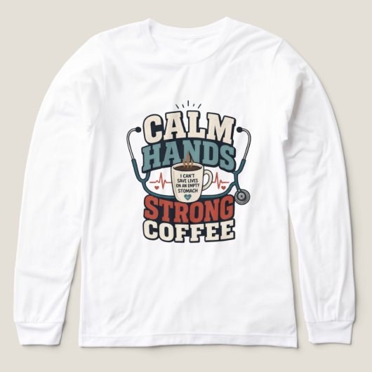 Grappige Verpleegster Coffeeliefhebber Kledingstuk Tri-Blend Shirt (Voorkant)