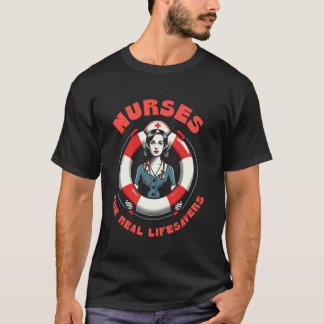 Grappige Verpleegster De Echte Redder Pun LPN RN C T-shirt