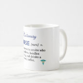 Grappige verpleegster definitie cadeau koffiemok (Voorkant rechts)