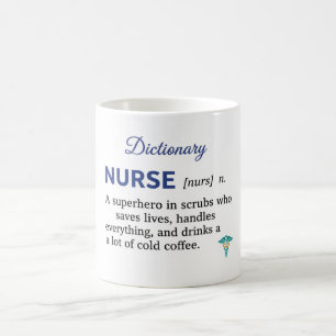 Grappige verpleegster definitie cadeau koffiemok