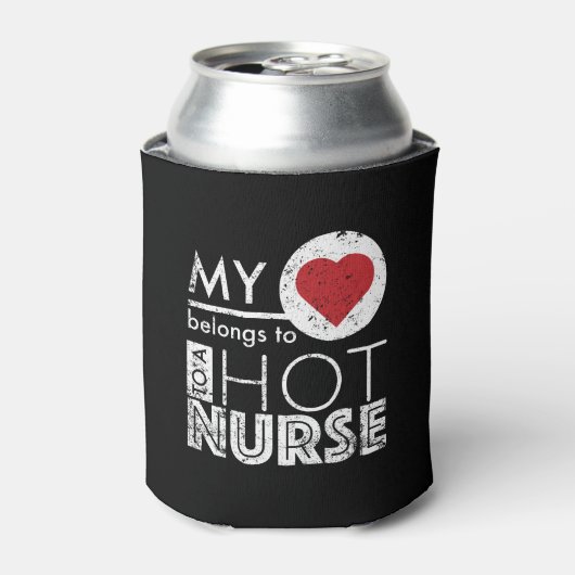 Grappige verpleegster echtgenoot liefde verpleegst blikjeskoeler (Blikje Voorkant)
