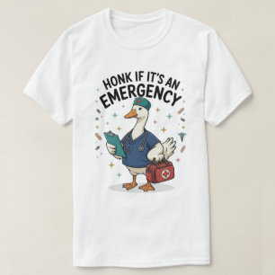 Grappige verpleegster gans toeter spoedgeval medis t-shirt