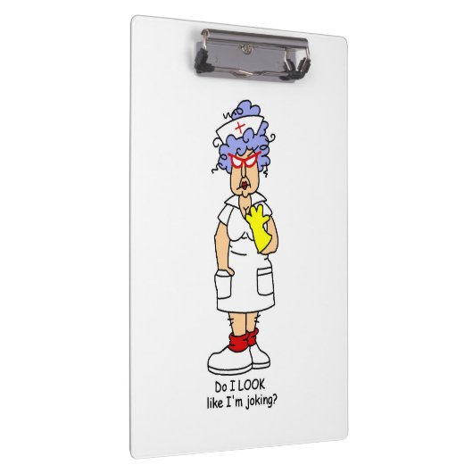 Grappige verpleegster geen grapje klembord (Rechts)