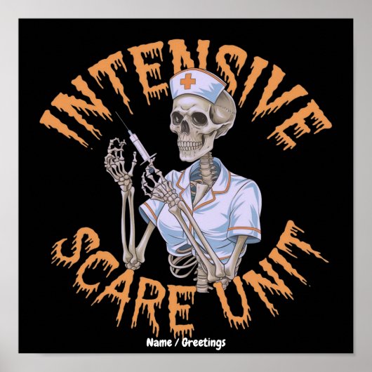 Grappige verpleegster Halloween citaat Intensive S Poster (Voorkant)