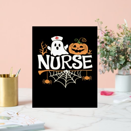 Grappige Verpleegster Halloween Ghost Design Essen Acryl Bord (Huwelijk)